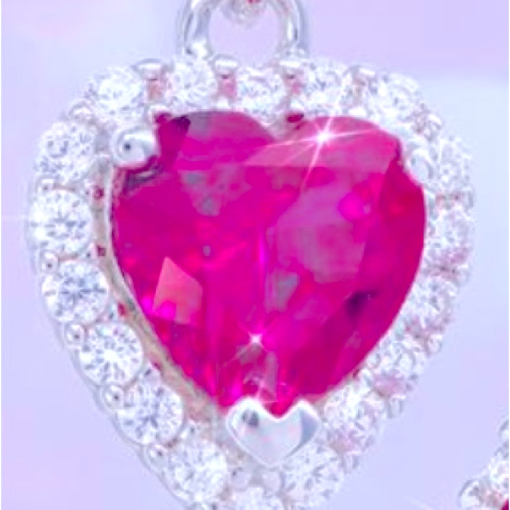 Heart shaped pendant hot pink Barbie Core Valentine Small